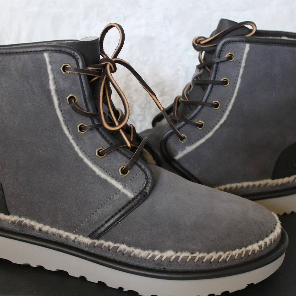 UGG HARKLEY SUEDE SHEARLING STITCH BOOTS NEW‎